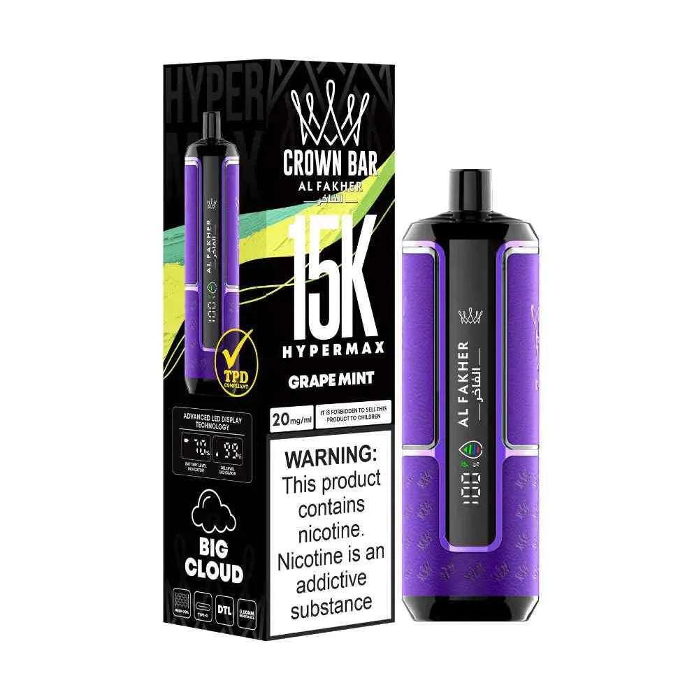 Al Fakher Crown Bar Hypermax 15000 Puffs Disposable Vape in Dubai UAE
