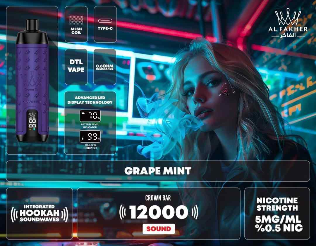 Al Fakher Crown Bar 12000 Puffs Disposable Vape in Dubai UAE