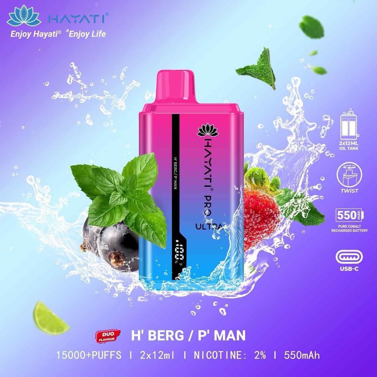 Hayati Pro Ultra 15000 Puffs Disposable Vape In Dubai UAE