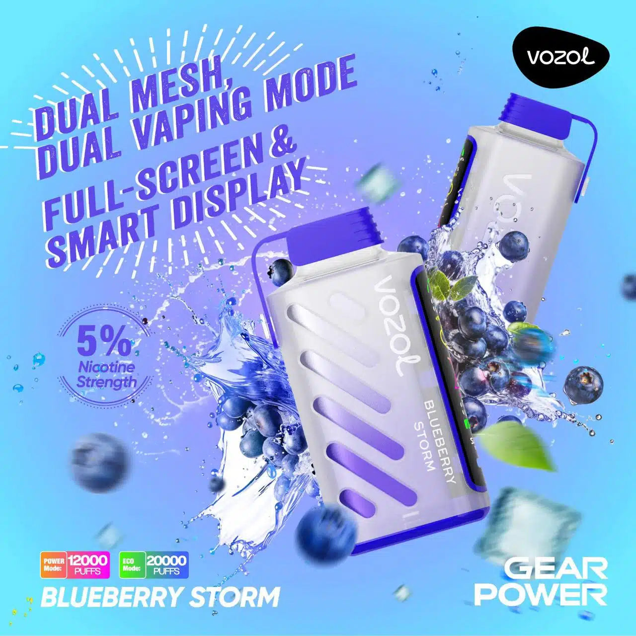 VOZOL Gear Power 20000 Puffs Disposable Vape In UAE