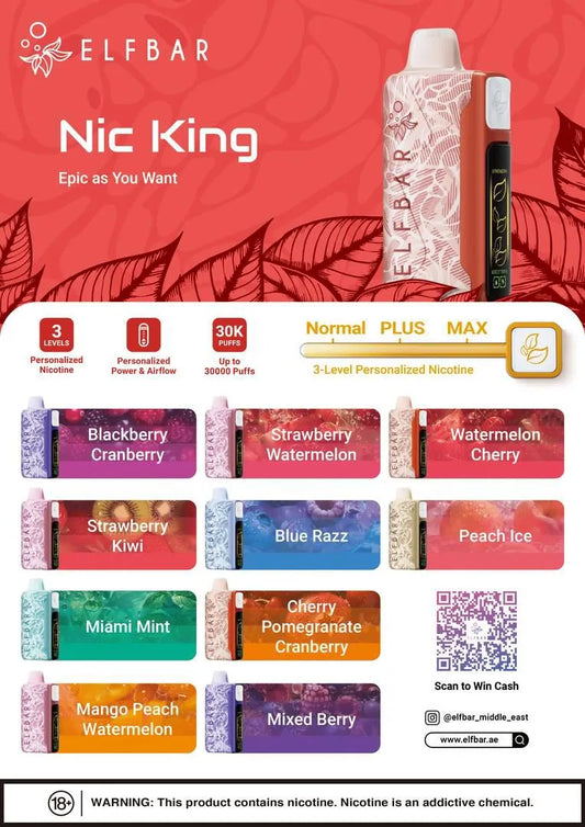 Elfbar Nic King 30000 Puffs Disposable Vape In Dubai UAE