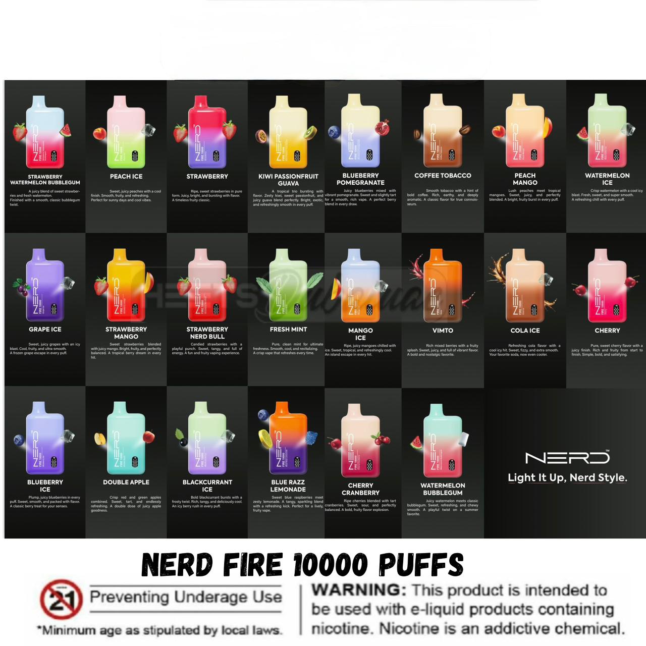 Best Nerd Fire 10000 Puffs 20mg Disposable Vape In Dubai UAE
