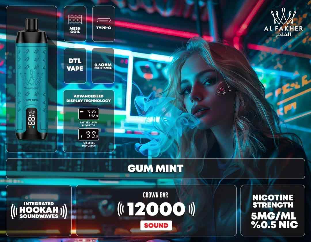 Al Fakher Crown Bar 12000 Puffs Disposable Vape in Dubai UAE