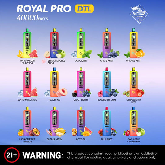 Tugboat Royal Pro DTL 40000 Puffs Disposable Vape in UAE