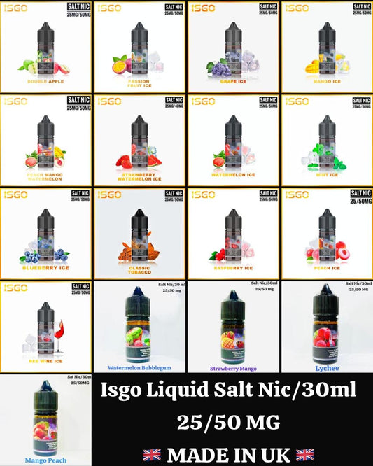 Best Isgo Saltnic 30ml 25 & 50mg E-liquid In Dubai UAE