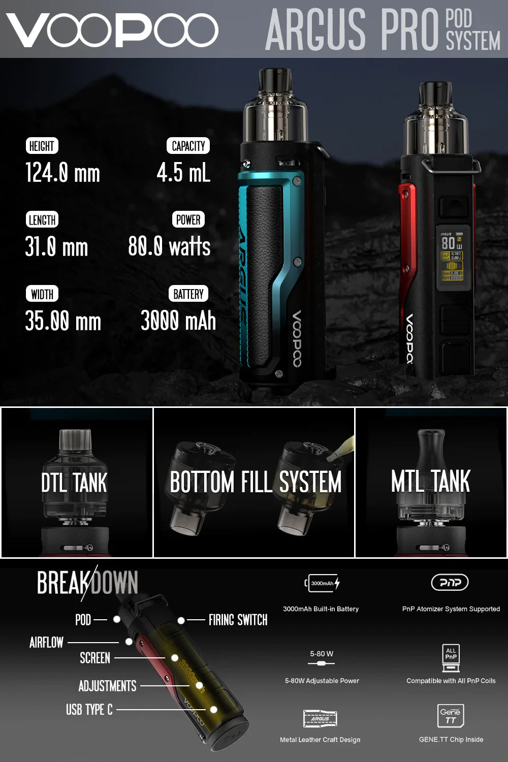 VOOPOO ARGUS PRO 80W POD DEVICE