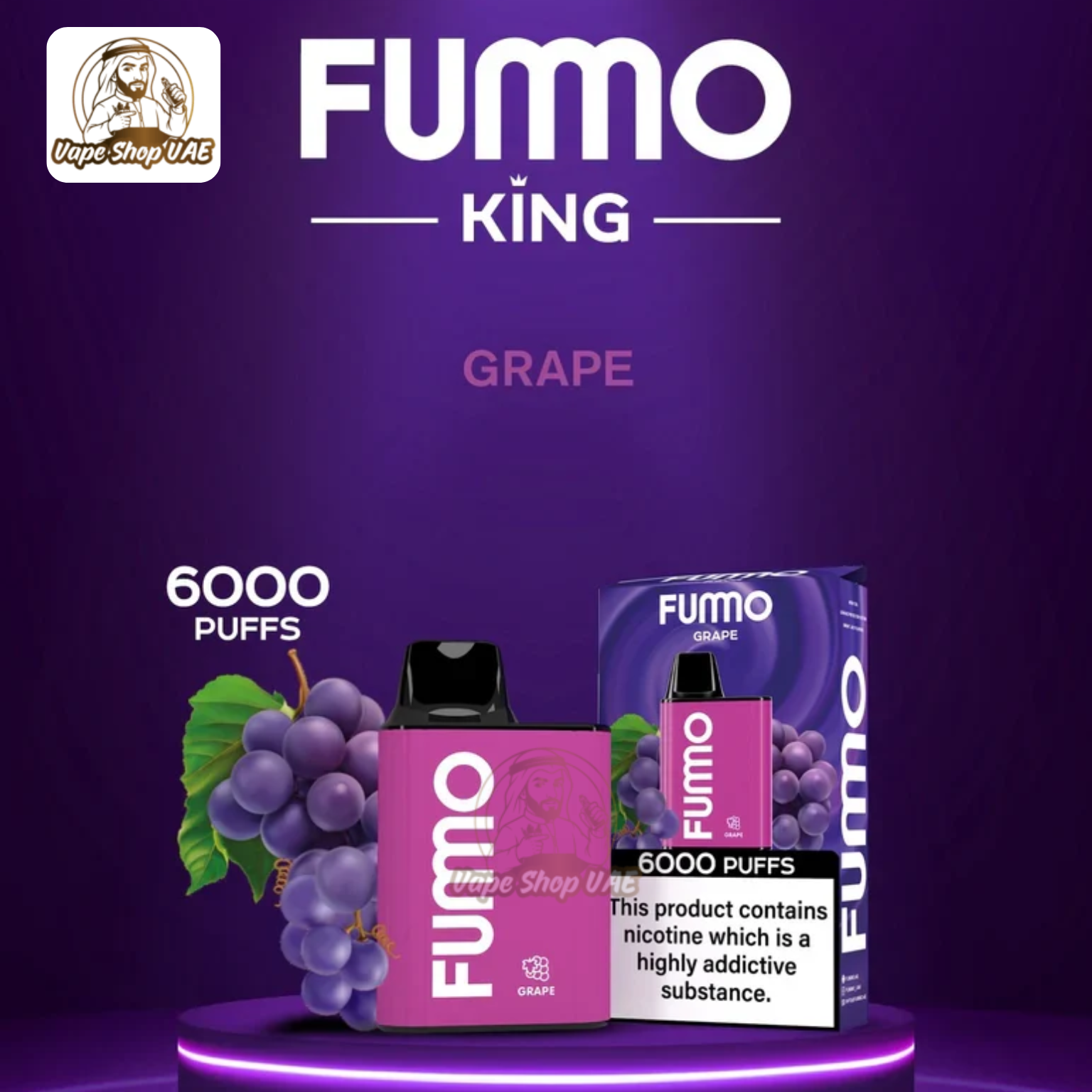 Fummo King 6000 Puffs vape device with 2% nicotine salt in UAE