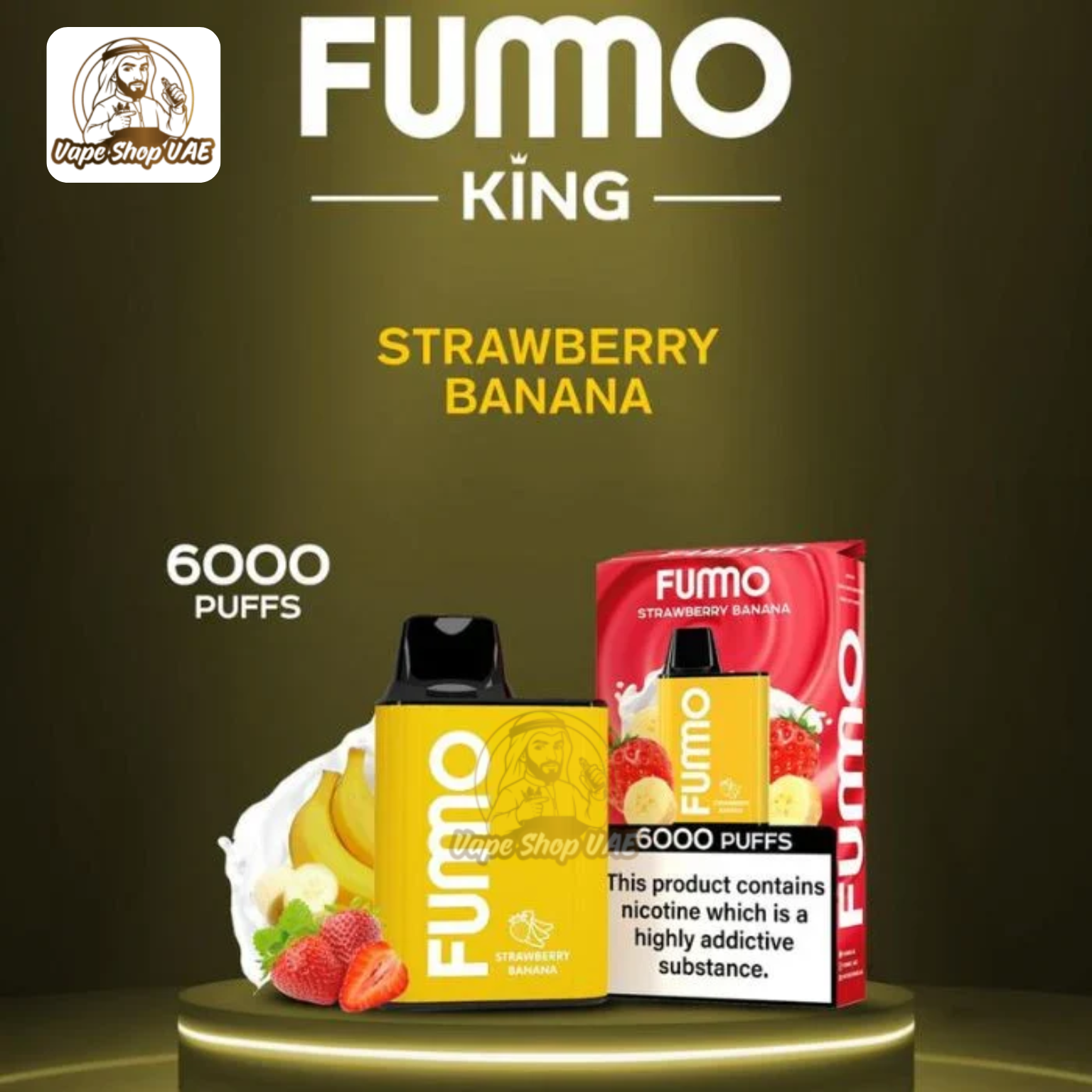 Fummo King 6000 Puffs vape device with 2% nicotine salt in UAE