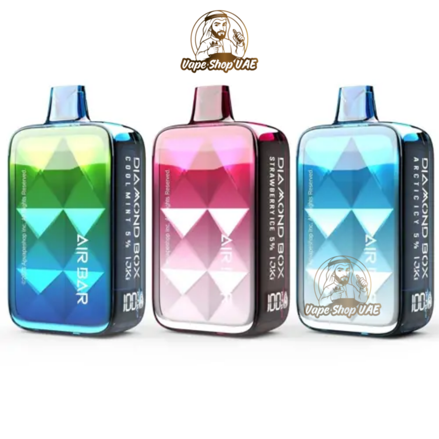 AIRBAR DIAMOND BOX 20000 Puffs 5% salt nicotine disposable vape UAE