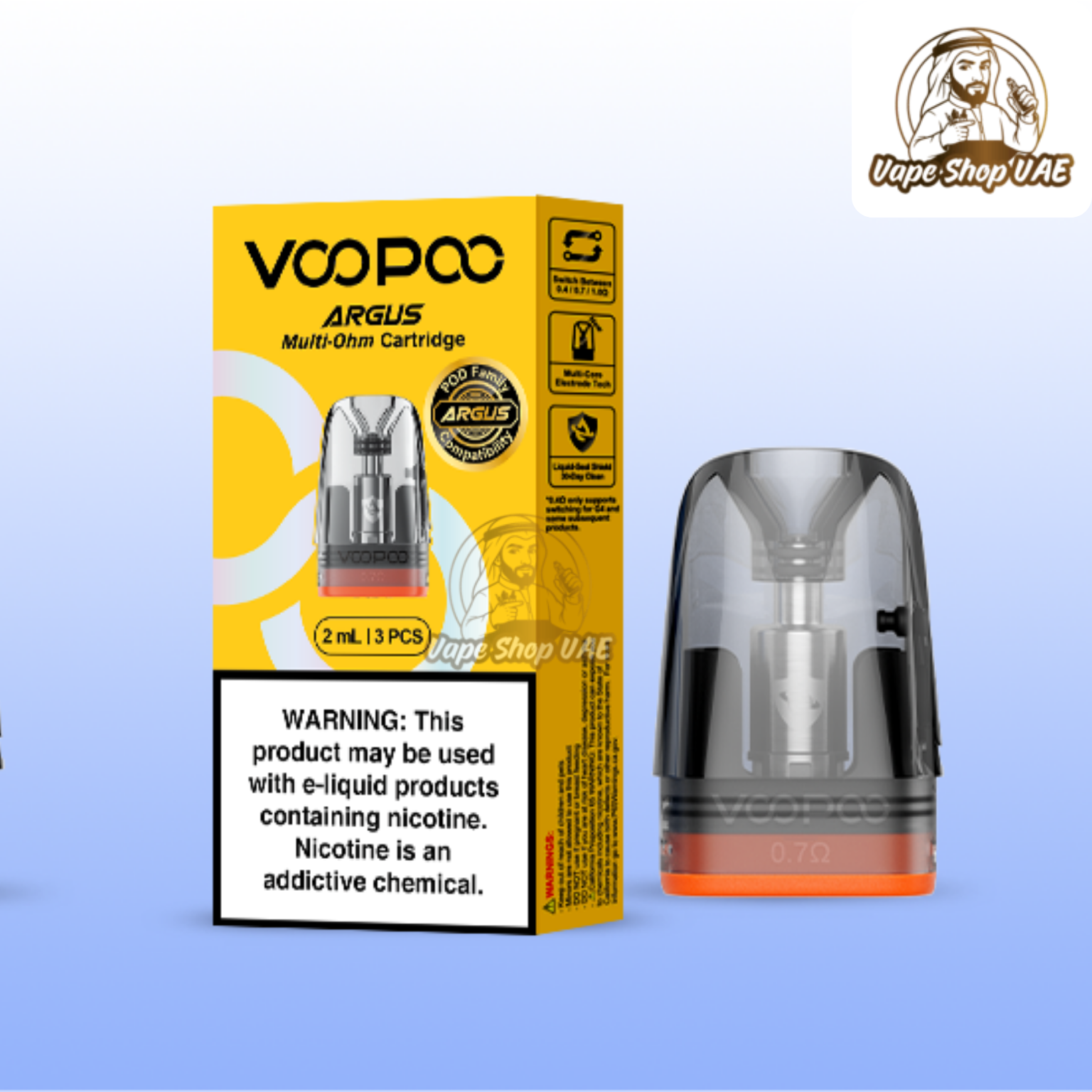VOOPOO ARGUS Multi Ohm Cartridge 3.5 ML refillable pod UAE